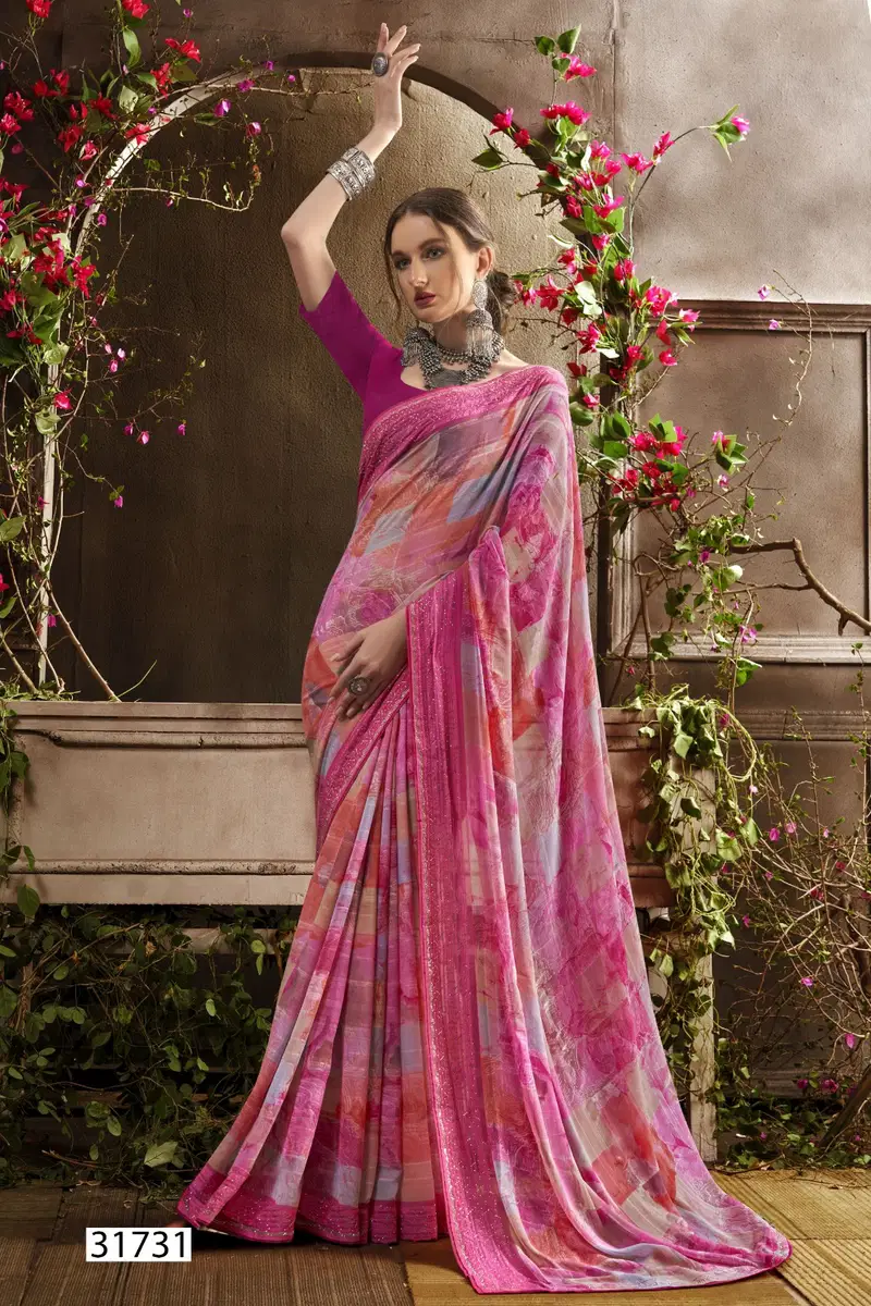 Vilokita Vol 5 By Vallabhi Georgette Printed Saree Exporters In India